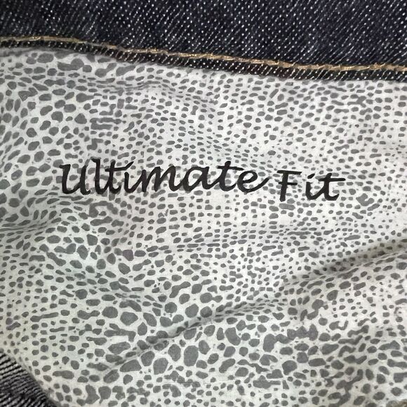 Womens CHICOS Platinum Straight Leg Jeans Size 3 Dark Wash Studded Details - Picture 7 of 12